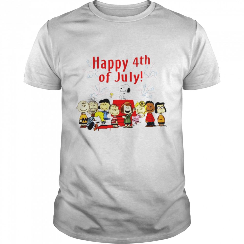 Limited Editon The Peanuts Characters Happy 4th Of July Shirt 