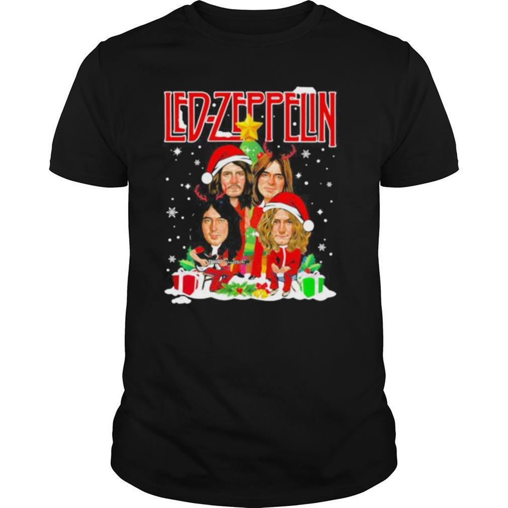 Interesting Led Zeppelin Wear Hat Santa Merry Xmas Shirt 