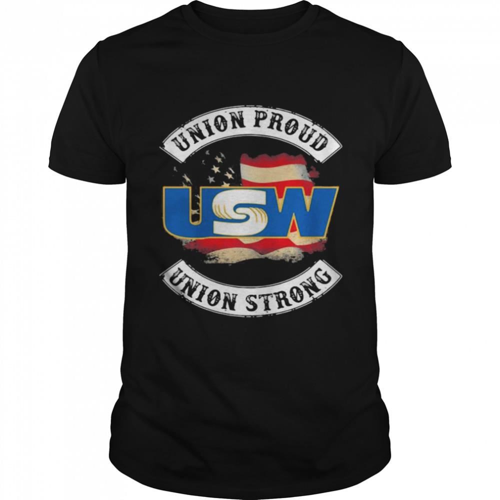 Interesting United Steelworkers Union Proud Union Strong American Flag Shirt 