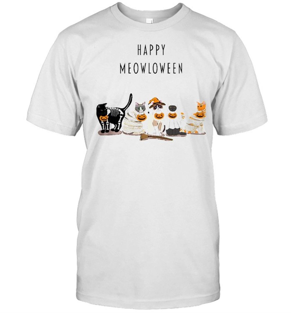 Attractive Happy Meowloween Cats Shirt 