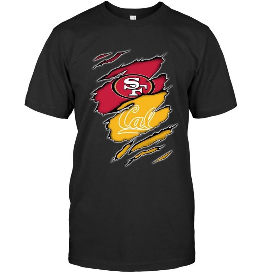 Awesome Nfl San Francisco 49ers And California Golden Bears Layer Under Ripped Shirt 